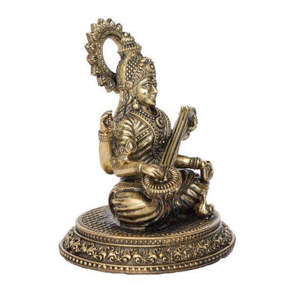 Brass Saraswati maa 3.7 Inch BH09686