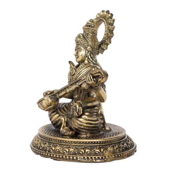 Brass Saraswati maa 3.7 Inch BH09686