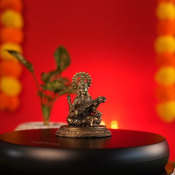 Brass Saraswati maa 3.7 Inch BH09686