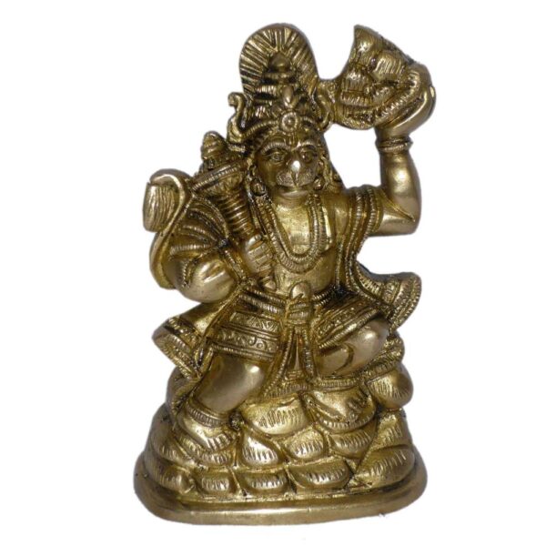 Brass Pahad Hanuman 4.8 Inch KBH01177