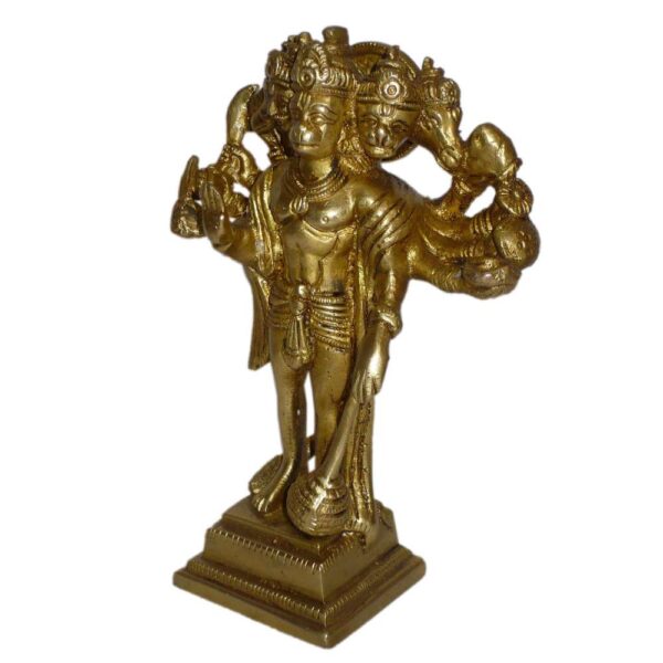 Brass 5 Face Hanuman Standing 6.5 Inch KBH01198