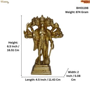 Brass 5 Face Hanuman Standing 6.5 Inch KBH01198