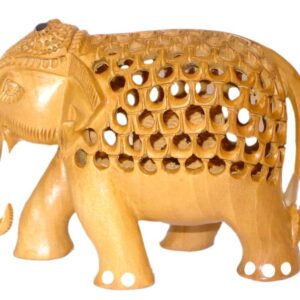 Wooden Elephant Jali Work Mid 3 Inch KBH01861