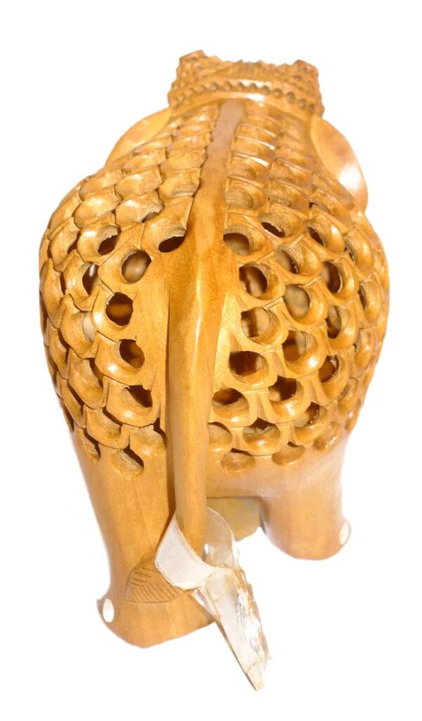 Wooden Elephant Jali Work Mid 3 Inch KBH01861