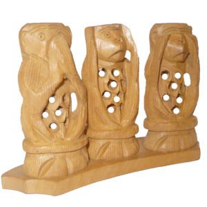 Wooden Three Monkey Small 2.3 Inch KBH01872