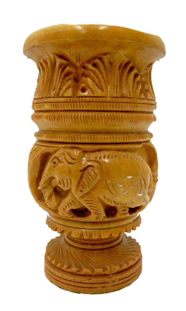 Wooden Pen Stand (Lion Design) 4 Inch KBH02982