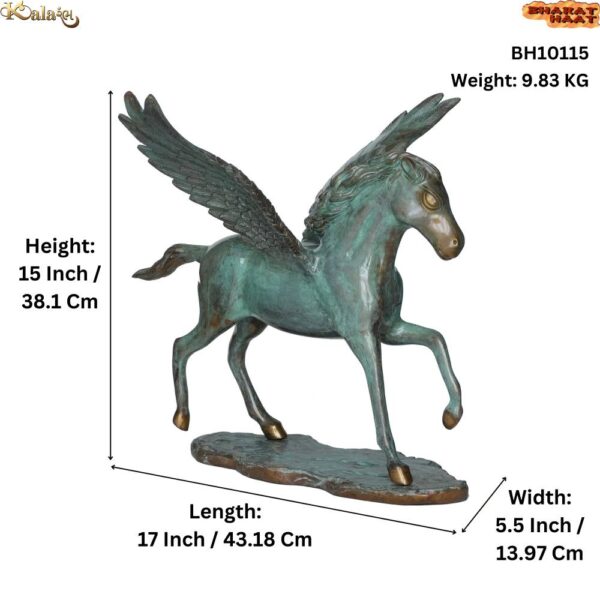 Brass Horse Statue 15 Inch KBH10115