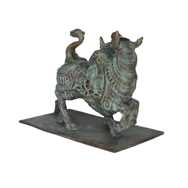 Brass Double Nandi Statue 10 Inch KBH10117