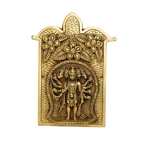 Brass Panchmukhi Hanuman wall hanging 8.6 Inch KBH10235