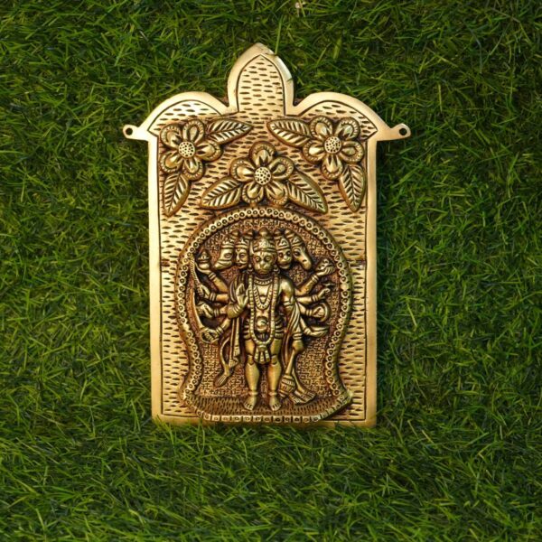 Brass Panchmukhi Hanuman wall hanging 8.6 Inch KBH10235