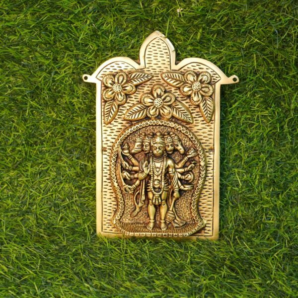 Brass Panchmukhi Hanuman wall hanging 8.6 Inch KBH10235