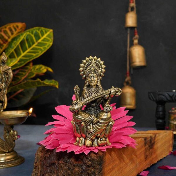 Brass Saraswati maa 4 Inch KBH10330