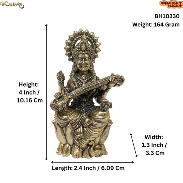 Brass Saraswati maa 4 Inch KBH10330