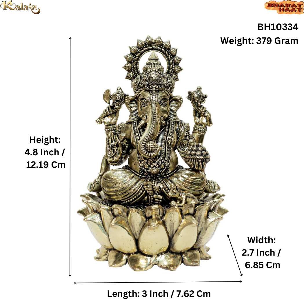Brass Ganesha 4.8 Inch KBH10334 Brass Ganesha 4.8 Inch KBH10334