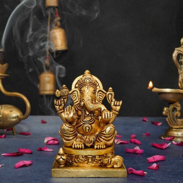 Brass Ganesha 4.2 Inch KBH10352