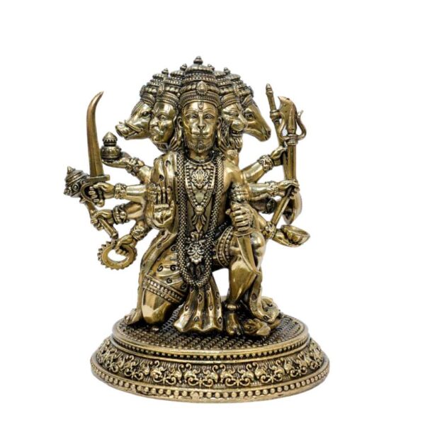 Brass Panchmukhi Hanuman 5.5 Inch KBH10361