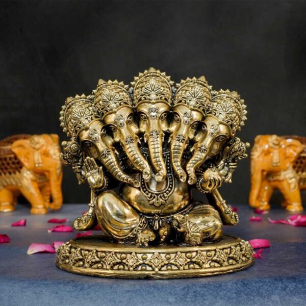 Brass Panchmukhi Ganesha 5 Inch KBH10362