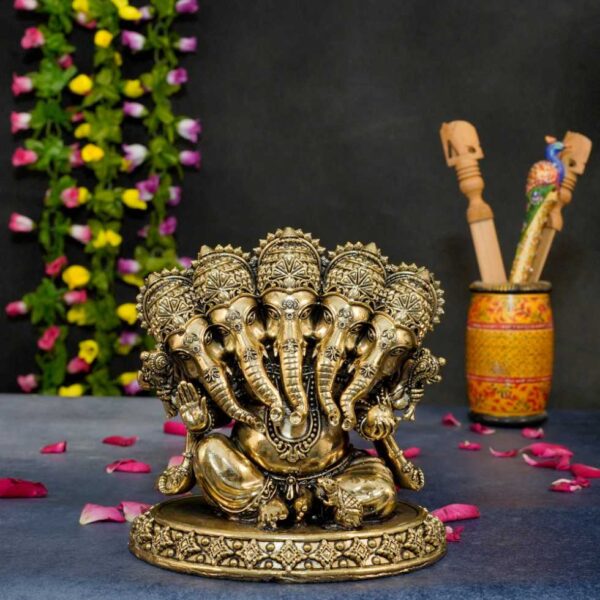 Brass Panchmukhi Ganesha 5 Inch KBH10362