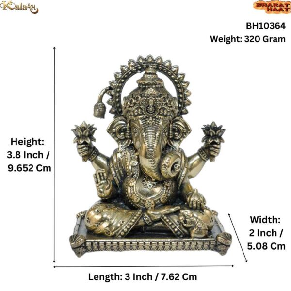 Brass Ganesha 3.8 Inch KBH10364