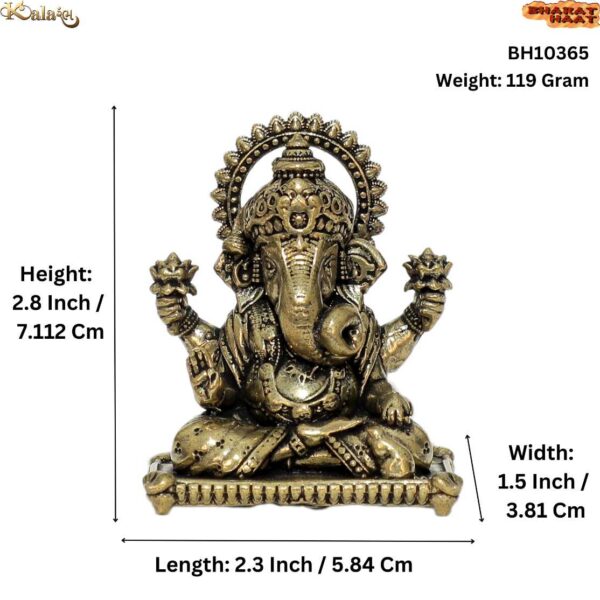 Brass Ganesha 2.8 Inch KBH10365