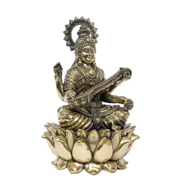 Brass Saraswati maa 6 Inch KBH10370