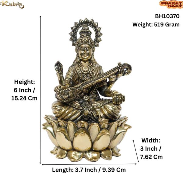 Brass Saraswati maa 6 Inch KBH10370