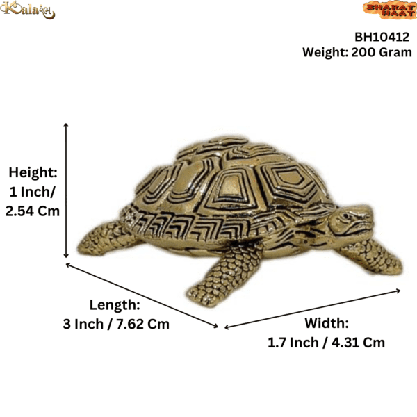 Brass Tortoise Home Décor Item for Living Bedroom Vaastu Pooja Room Handicraft 1″ Inch