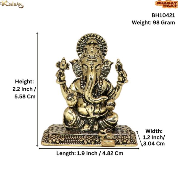 Brass Ganesha 2.2 Inch KBH10421