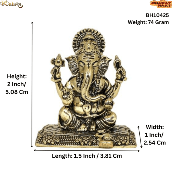 Brass Ganesha Super Fine Finishing Idol For Collectible Handicraft 2″ Inch