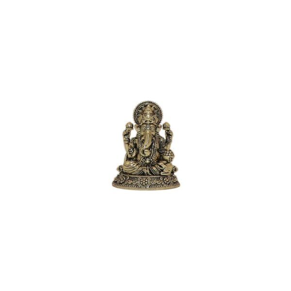 Brass Ganesha, Product Dimention is 1.3 x 1 x 1.8 Inch or 3.3 x 2.54 x 4.57 Cm, Weight is 40 Gram, 1 Pcs