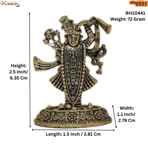 Brass Shrinathji For Collectible Handicraft 2.5″ Inch