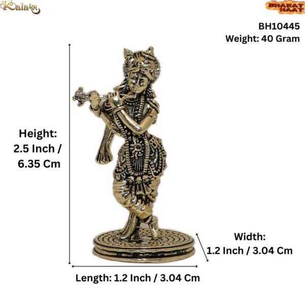 Brass Krishna 2.5 Inch KBH10445