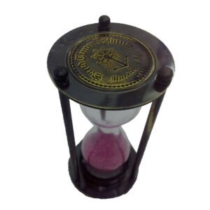 brass & glass sand timer marine arts 1917 4 Inch KBH00190