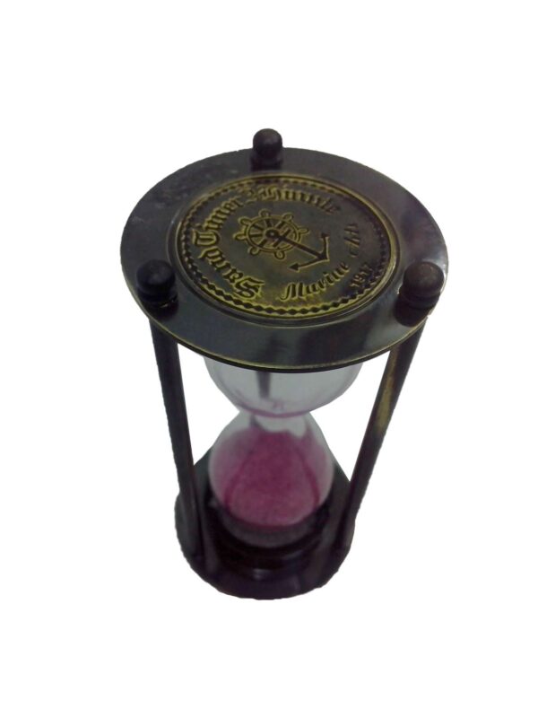 brass & glass sand timer marine arts 1917 4 Inch KBH00190