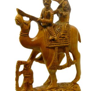 Wooden Couple on Camel 6.5 Inch KBH03278