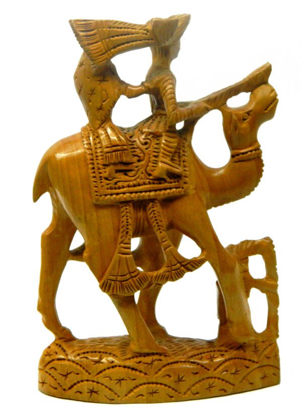 Wooden Couple on Camel 6.5 Inch KBH03278