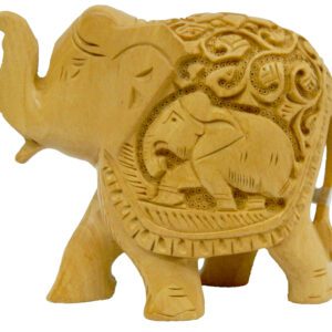 Wooden Elephant Up Trunk 4 Inch KBH03696