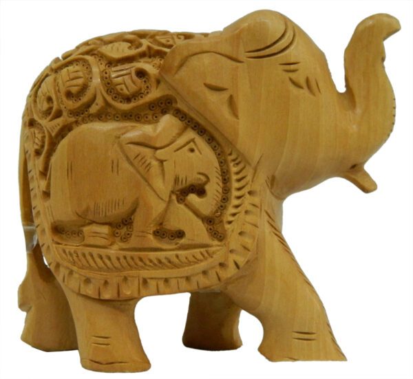 Wooden Elephant Up Trunk 4 Inch KBH03696