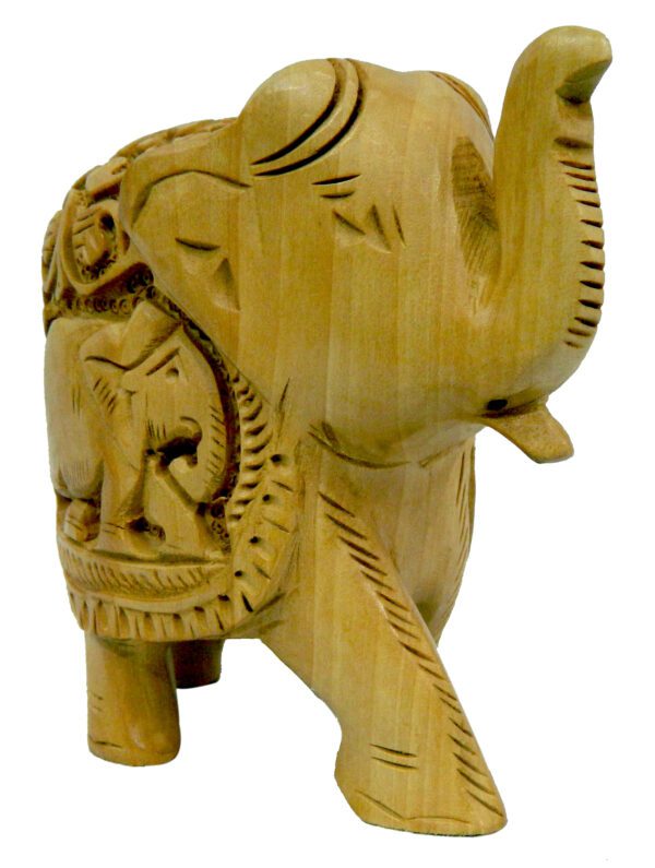 Wooden Elephant Up Trunk 4 Inch KBH03696