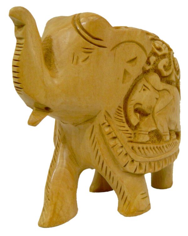 Wooden Elephant Up Trunk 4 Inch KBH03696