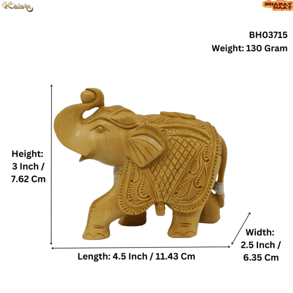 Wooden Elephant Up Trunk 3 Inch KBH03715