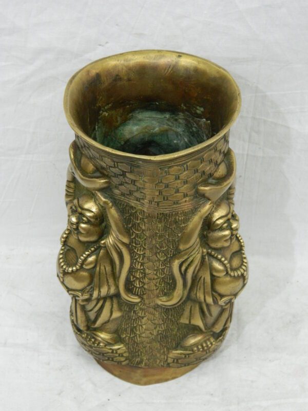 Brass Laughing Buddha Flower pot 10 Inch KBH03932