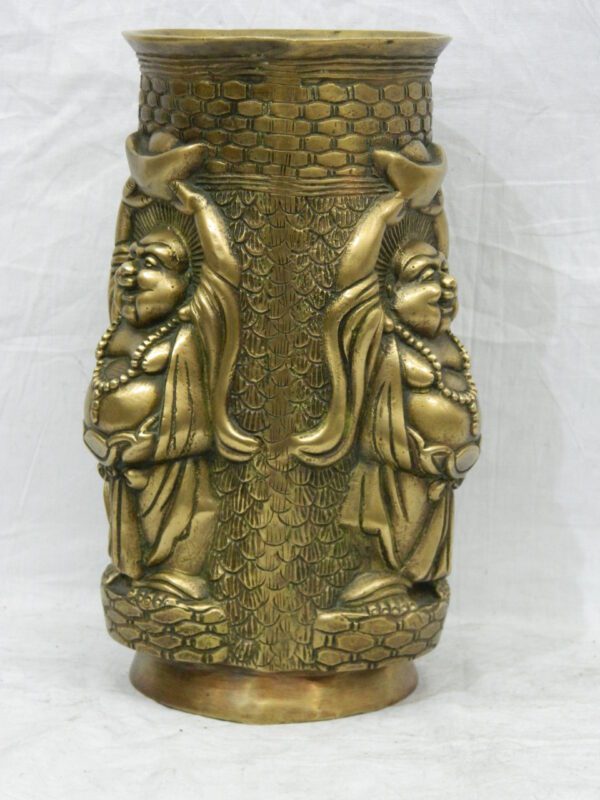 Brass Laughing Buddha Flower pot 10 Inch KBH03932