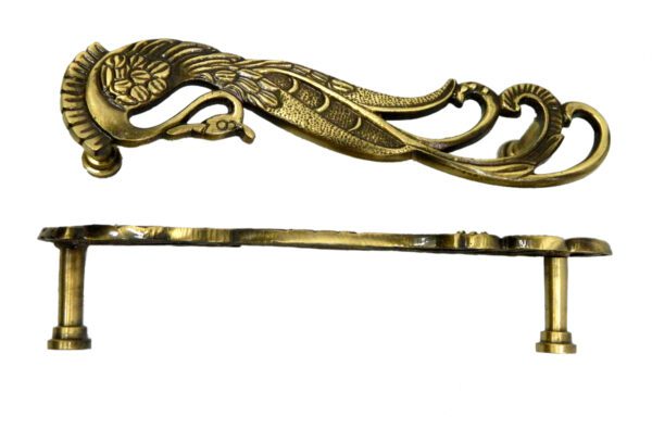 Brass Peacock Door Handle 10.5 Inch KBH04369