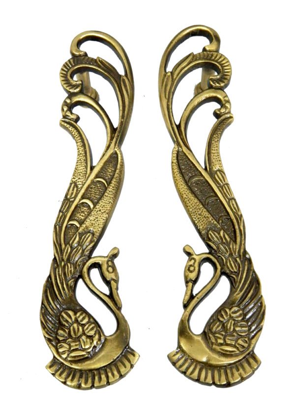 Brass Peacock Door Handle 10.5 Inch KBH04369