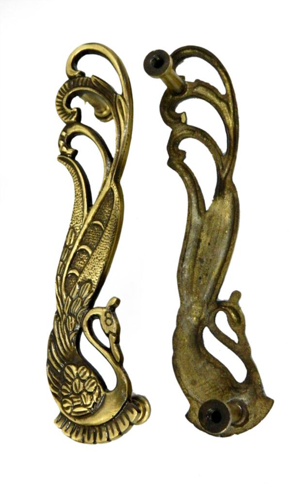 Brass Peacock Door Handle 10.5 Inch KBH04369