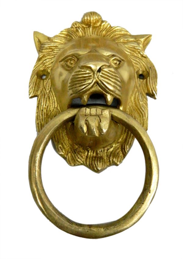 Brass Lion Face Door knoker 7 Inch KBH04384