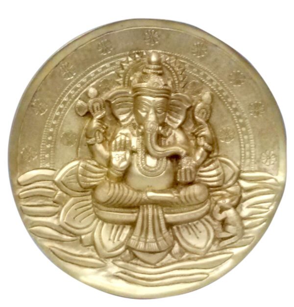 Brass ganesh wall hanging 7.5 Inch KBH04566