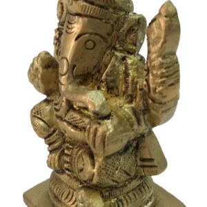 Brass Ganesh Small Collectible Statue 2 Inch KBH04595