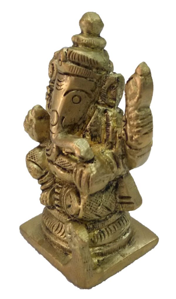 Brass Ganesh Small Collectible Statue 2 Inch KBH04595